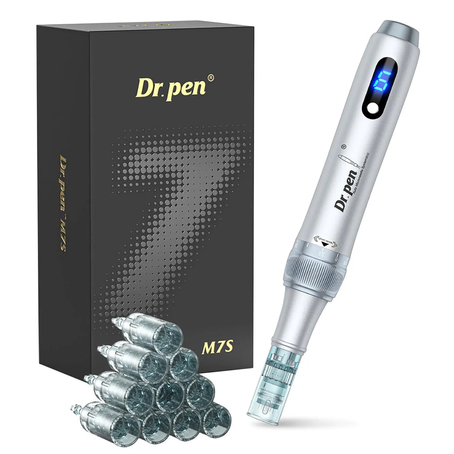 Dr. Pen M7S device with cartridges and travel case