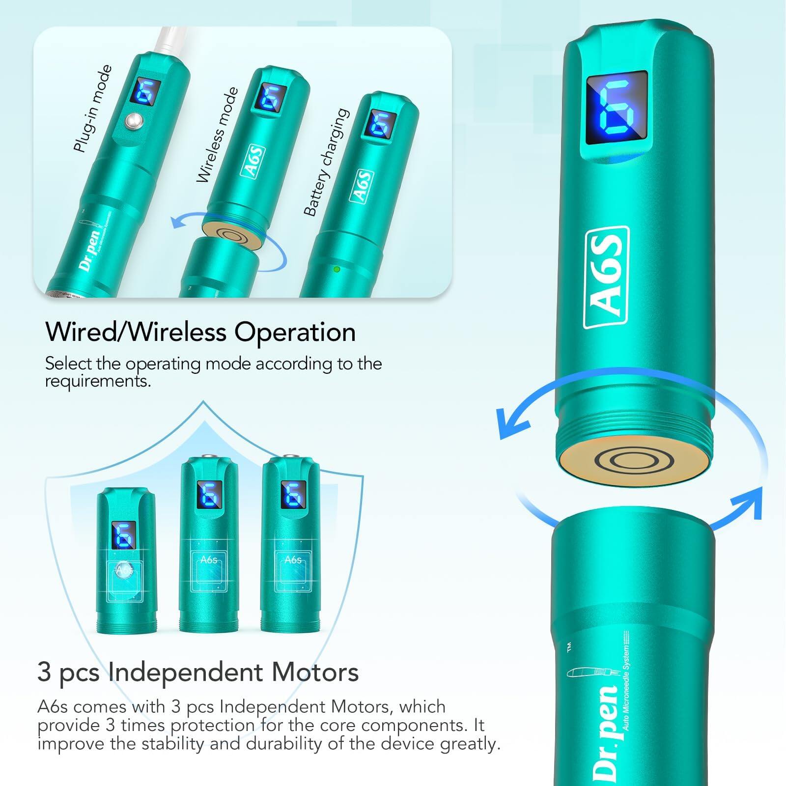 Dr. Pen Ultima A6S Microneedling Pen with 12 Cartridges — product view 8