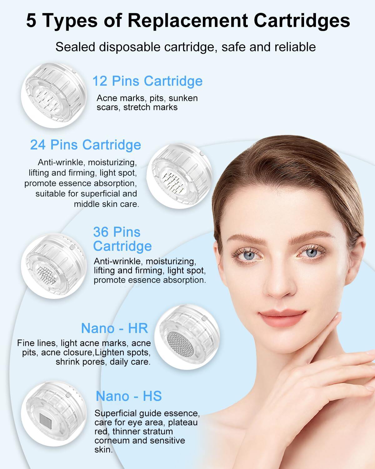 Dr. Pen Hydra Pen H5 Professional Microneedling Pen — Blue / White — product view 7