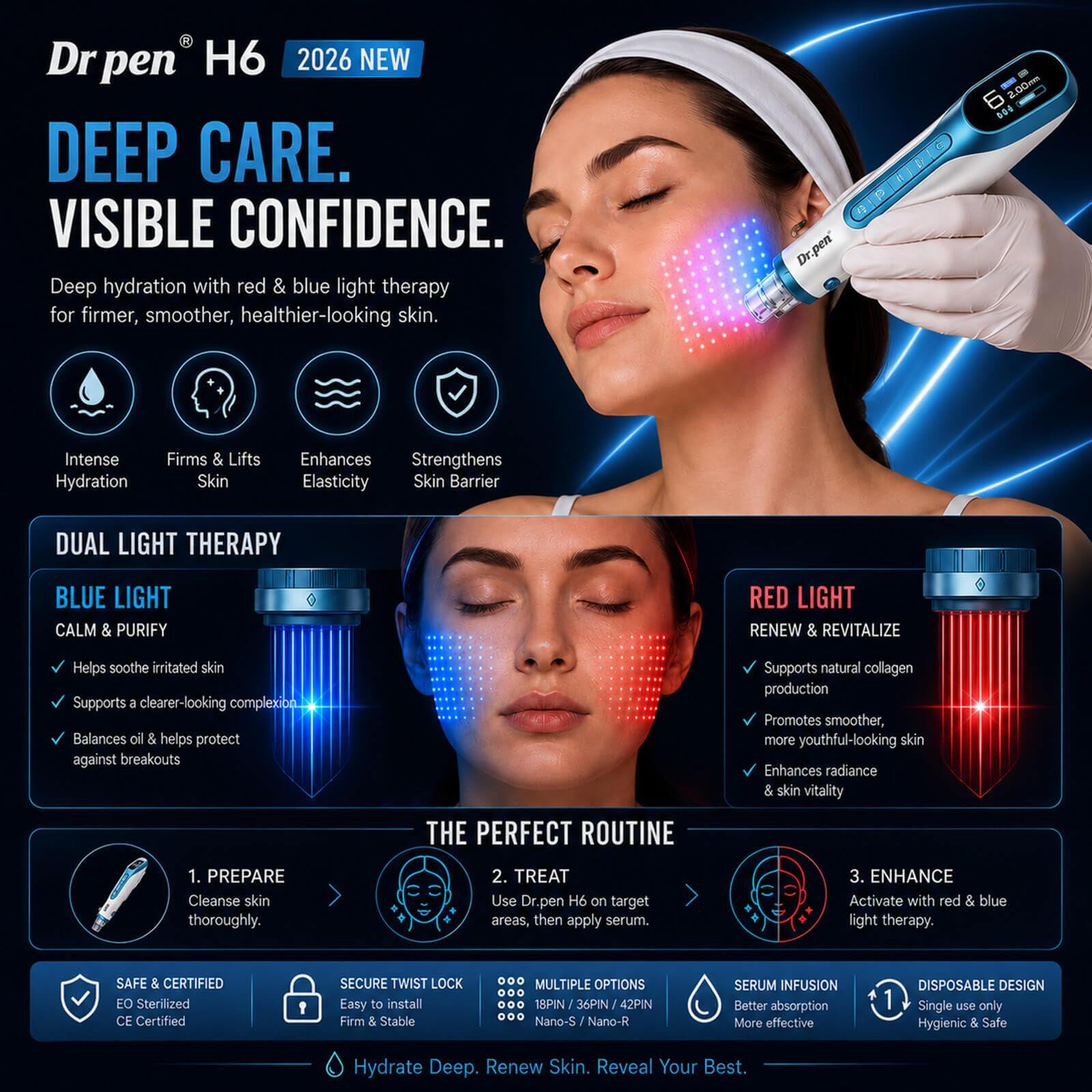 Dr. Pen H6 Advanced Serum Infusion Pen with Light Therapy — feature detail 6