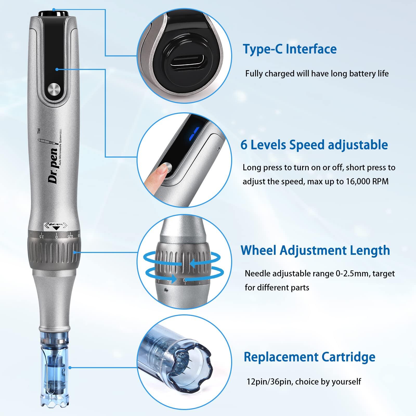 Dr. Pen M8S Microneedling Pen with 12 Cartridges — product view 3
