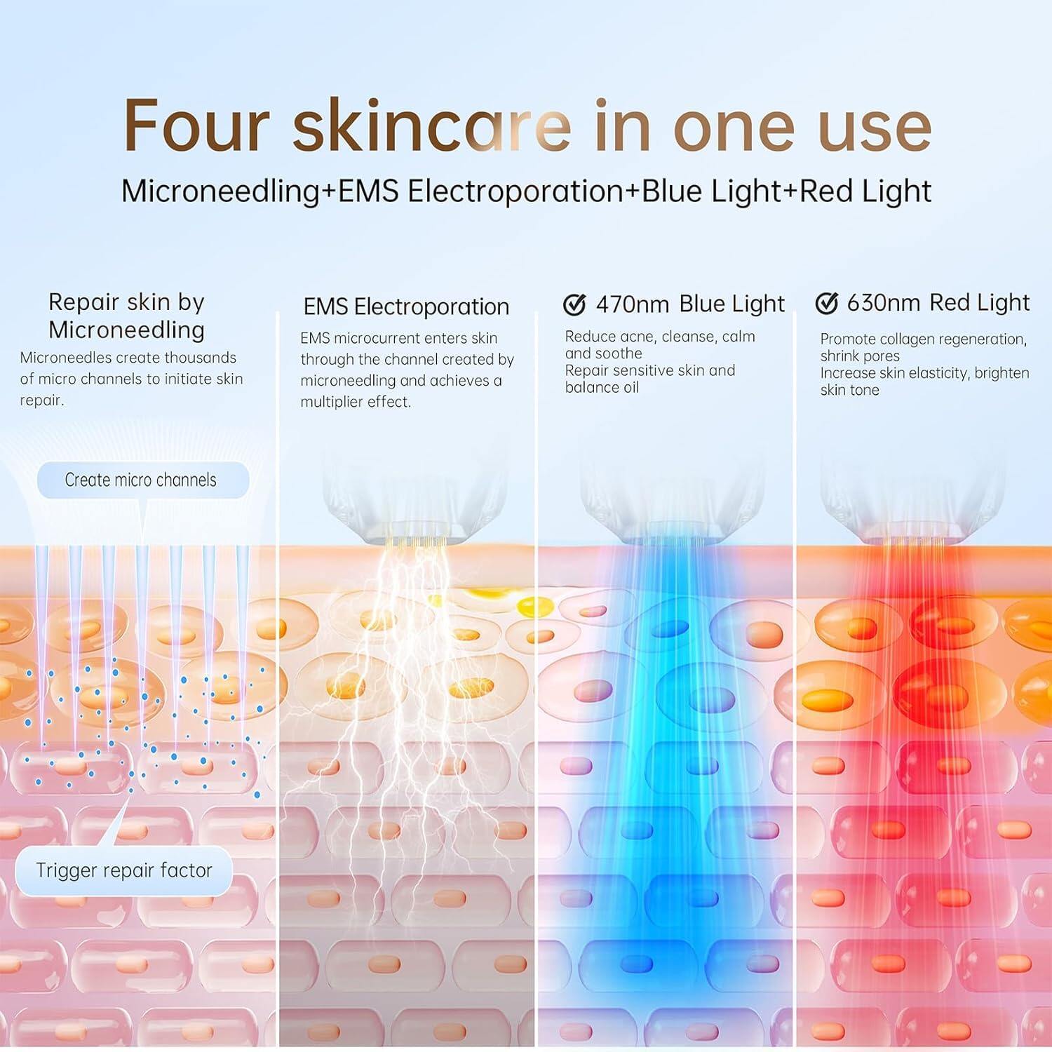 Bio Pen Q2 3-in-1 Microneedling Pen with LED and Microcurrent — product view 4