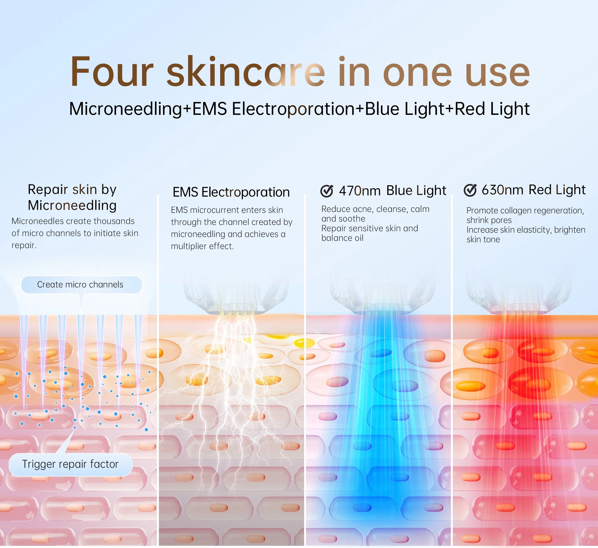 Bio Pen Q2 3-in-1 Microneedling Pen with LED and Microcurrent — feature detail 4